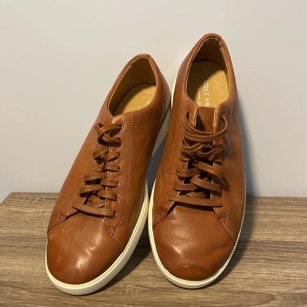 Men’s Brown Leather Sneakers Cole Haan Grand Zero 0s men’s size 8 lightweight